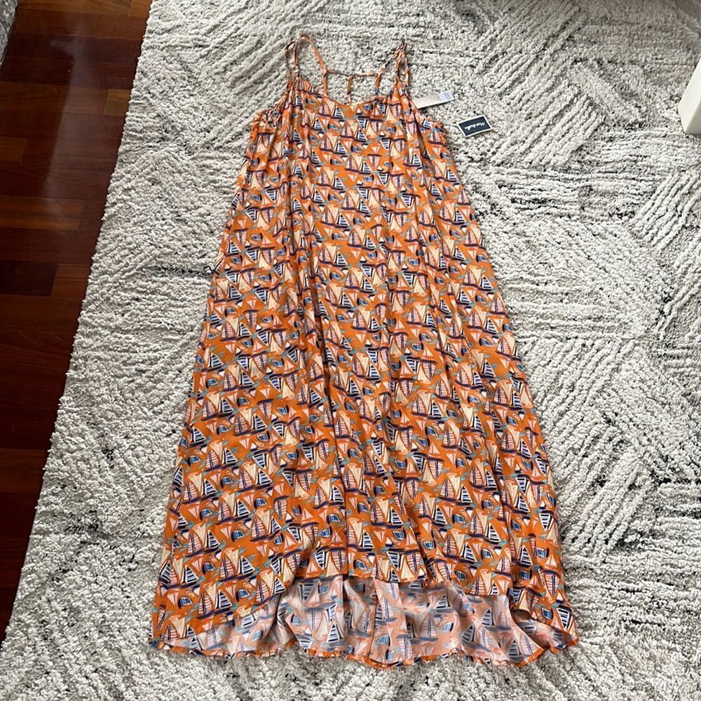 NWT Antibes Blanc Dress! Orange with sail boats